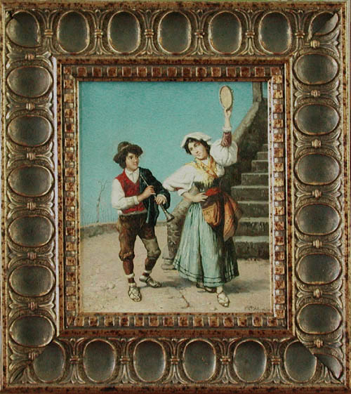 Vincenzo Basevolana - Framed Image - Tambourine Girl