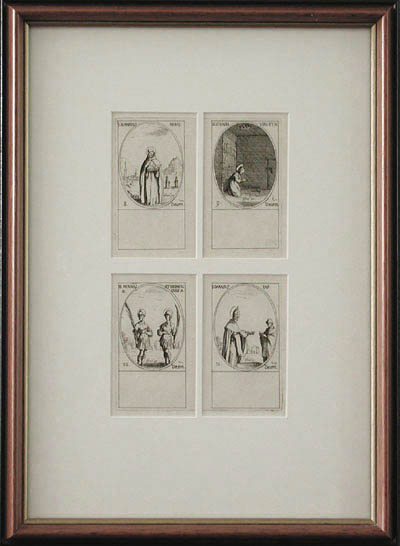 Jacques Callot - Framed Image - Saints Romaricus Leocadia Mennas Hermogenes and Saint Damasus