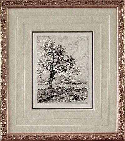 Theophile Narcisse Chauvel - Framed Image - Paysage a Fontainbleau