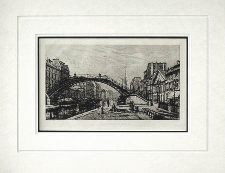 Lucien Marcelin Gautier - Matted Image - Le Quai Jemmapes a Paris