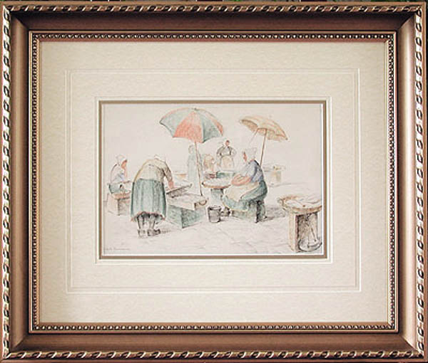 Edna W. Lawrence - Framed Image - The Fish Market Holland