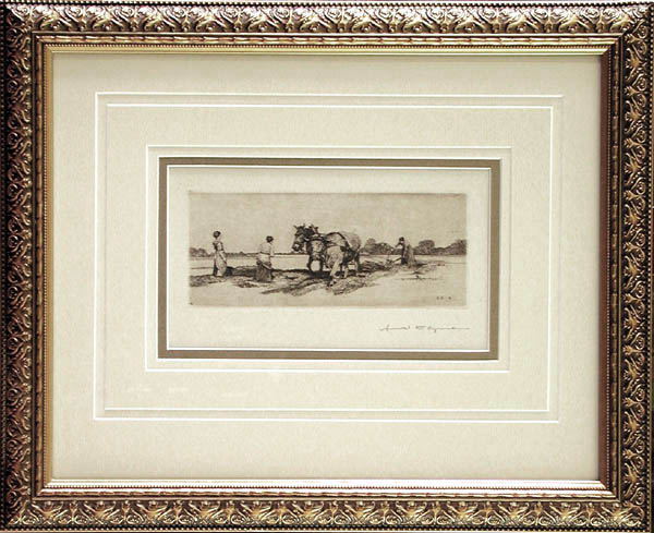 Ernest Haymann - Framed Image - Bauerin am Ochsenpflug