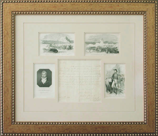 An Original Letter from Lord Valentia to Prince Frederick - Framed Image