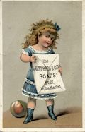 Use Lautz Brothers and Co's. Soaps Best in the Market Original Chromolithograph Soap Advertising Trade Card for the Lautz Brothers and Company NY published by The Major and Knapp Lith. Co. NY